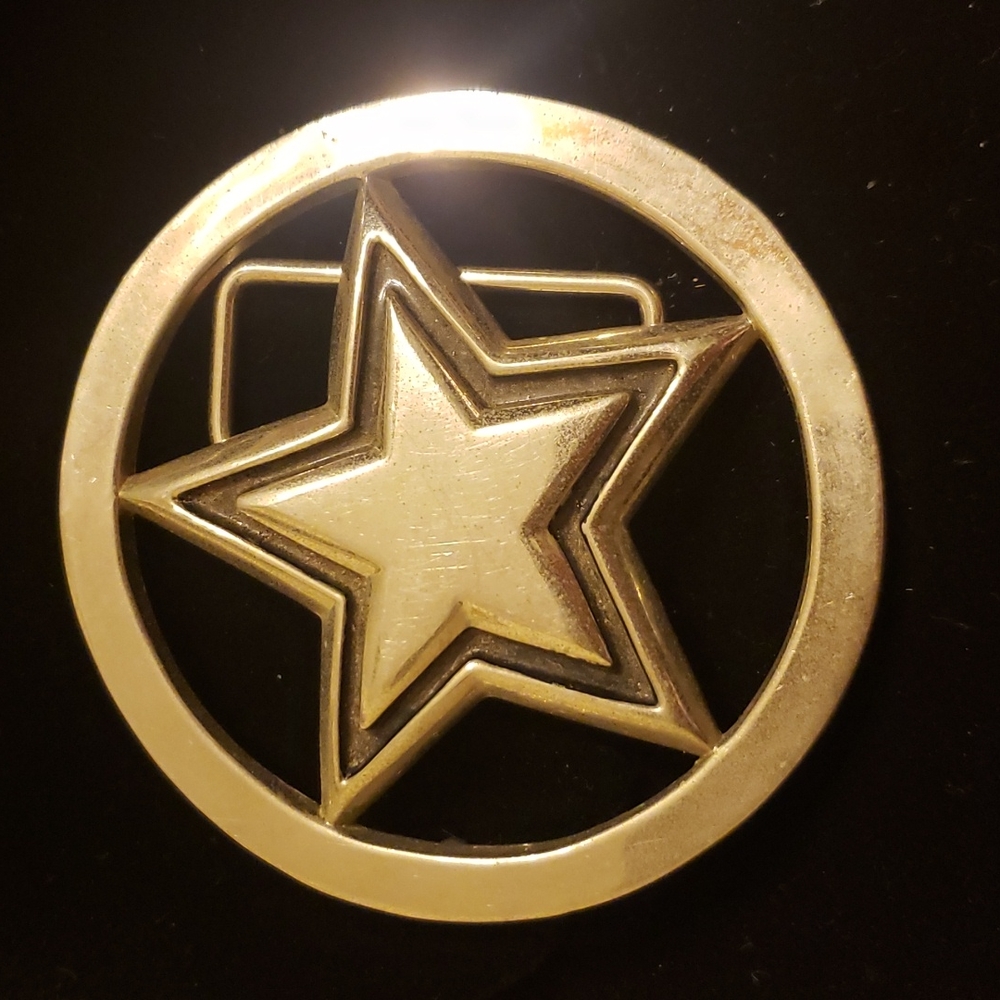 Silver-toned Star Belt Buckle